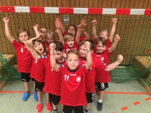 Die Minis der Handballfreunde jubelten über ein gelungenes Turnier.