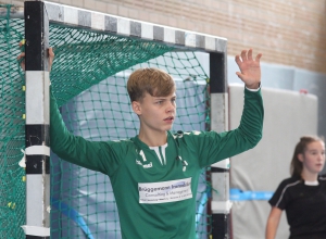 Max Schuhmanns konstant starke Leistungen im Tor trugen maßgeblich dazu bei, dass die Handballfreunde eine verlustpunktfreie Bezirksoberliga-Qualifikation spielen konnten. (Foto: Heidrun Riese)