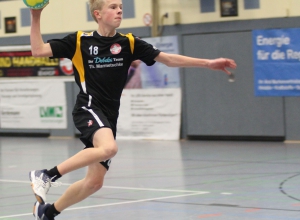 Luis Kuhlmann und seine Mannschaftskollegen von der B-Jugend der Handballfreunde zeigten, welches Potential in der Mannschaft steckt. Der Sprung in die Landesliga blieb den 05ern dennoch verwehrt. (Foto: Heidrun Riese)