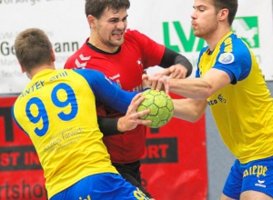 Mattis Dömer hatte mit den Handballfreunden wenig Mühe, sich gegen die HSG Gremmendorf/Angelmodde durchzusetzen. Foto: Heidrun Riese 