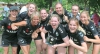 In schwarzen Trikots und mit weißer Weste setzten sich die Spielerinnen des SC Greven 09 als 1.FC Emsballett beim Frauen-Turnier an die Spitze. (Foto: Heidrun Riese)